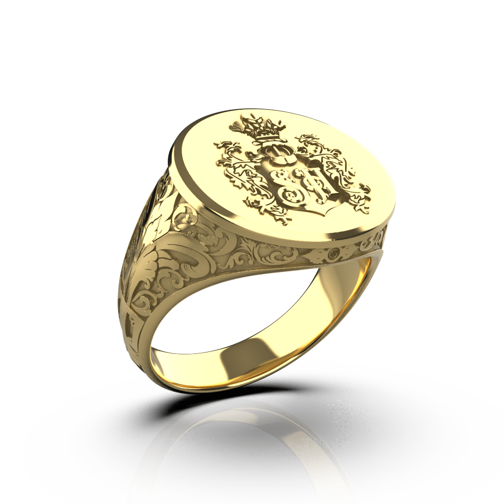 Aristocrat Signet Ring Custom Two Initials 14K Gold – Girati