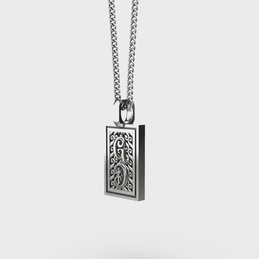 Simple Rectangle Necklace - Custom - Sterling Silver