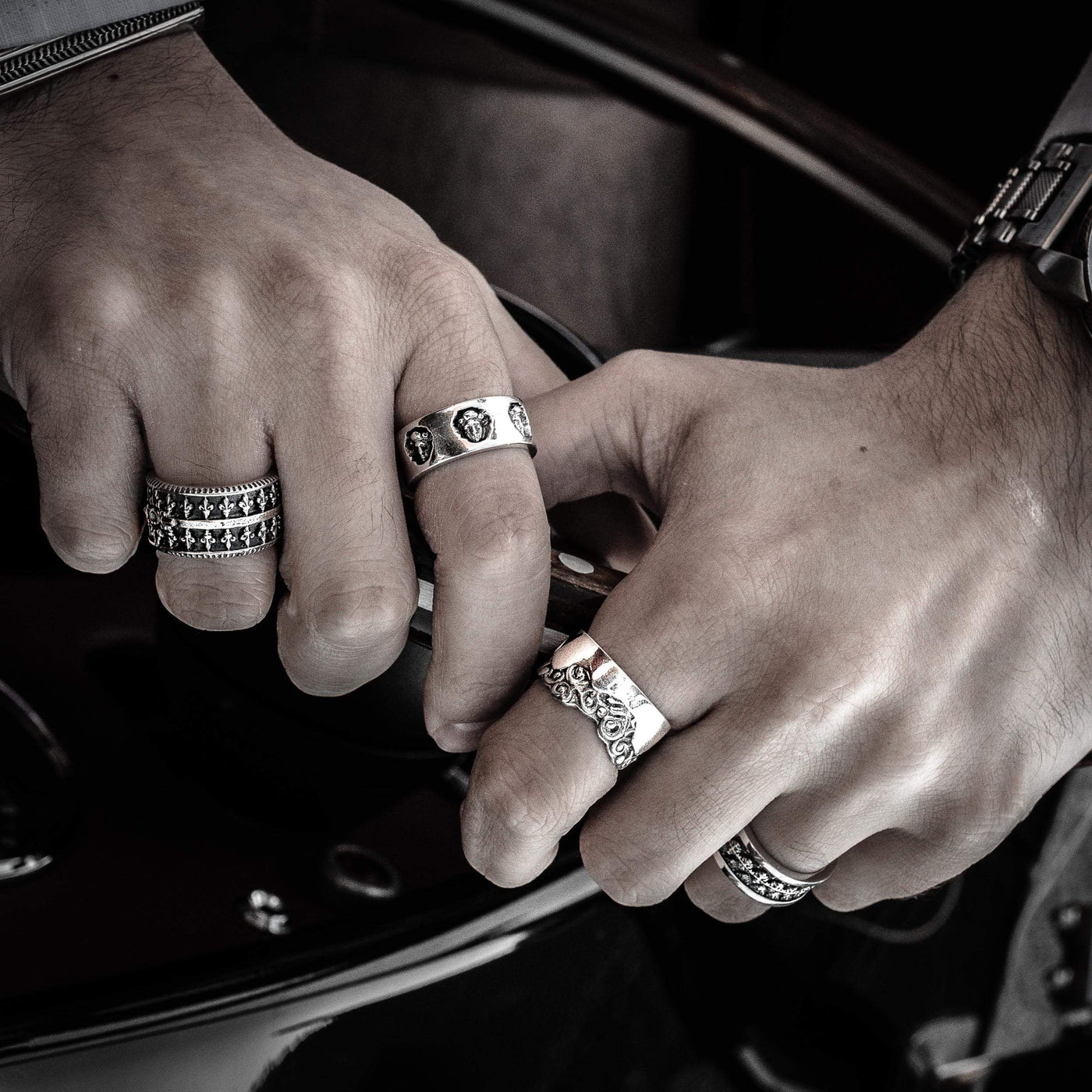 Livello - Girati Silver Rings for Men