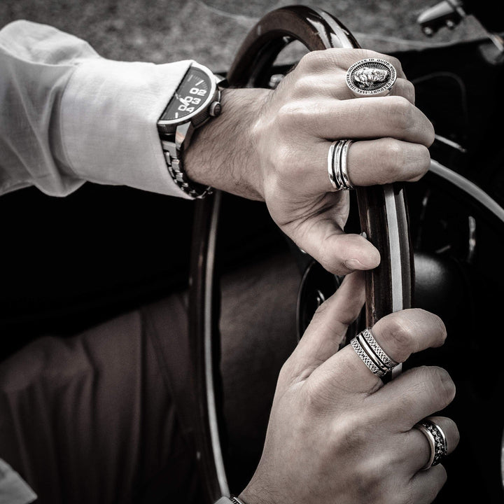 Colonna - Girati Silver Rings for Men
