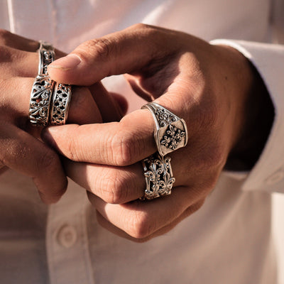 Fioritura - Girati Silver Rings for Men