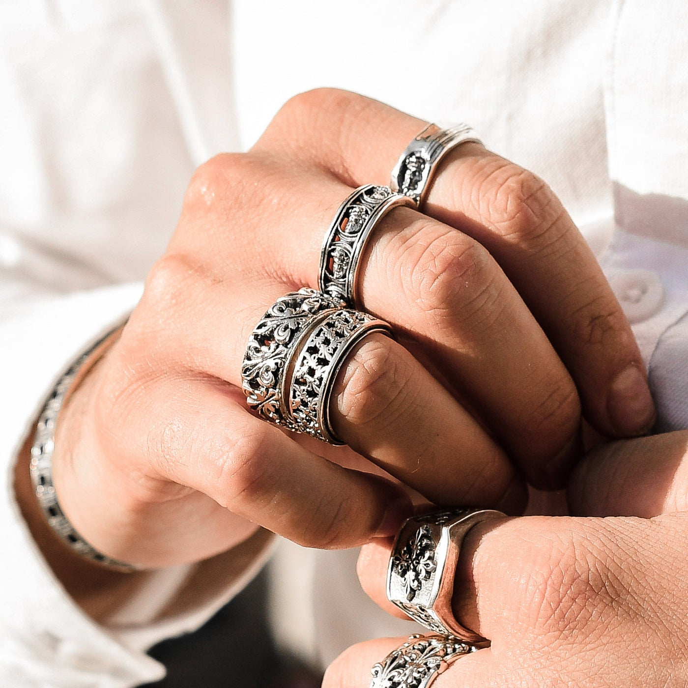 Mosaico - Girati Silver Rings for Men