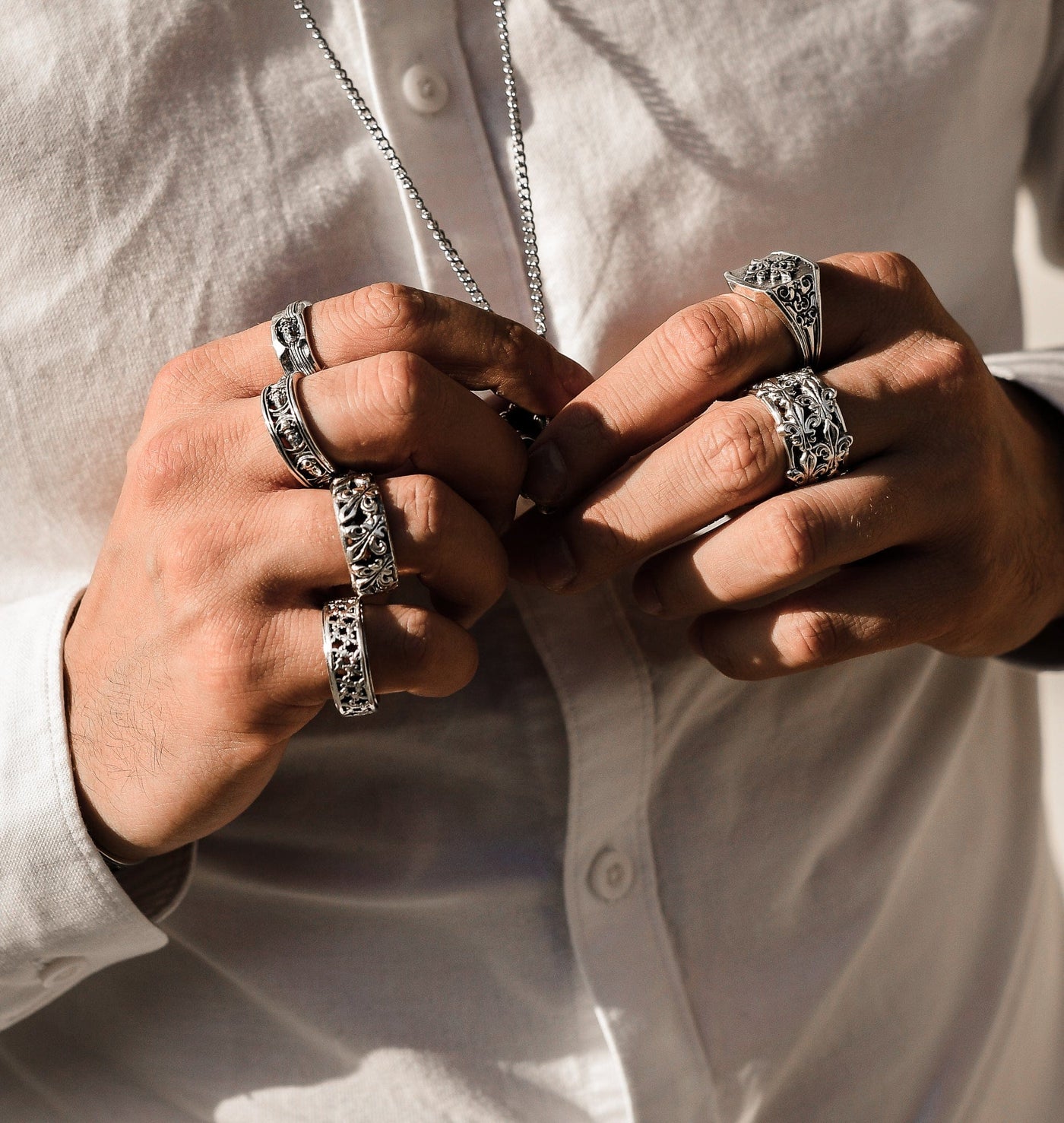 Fioritura - Girati Silver Rings for Men