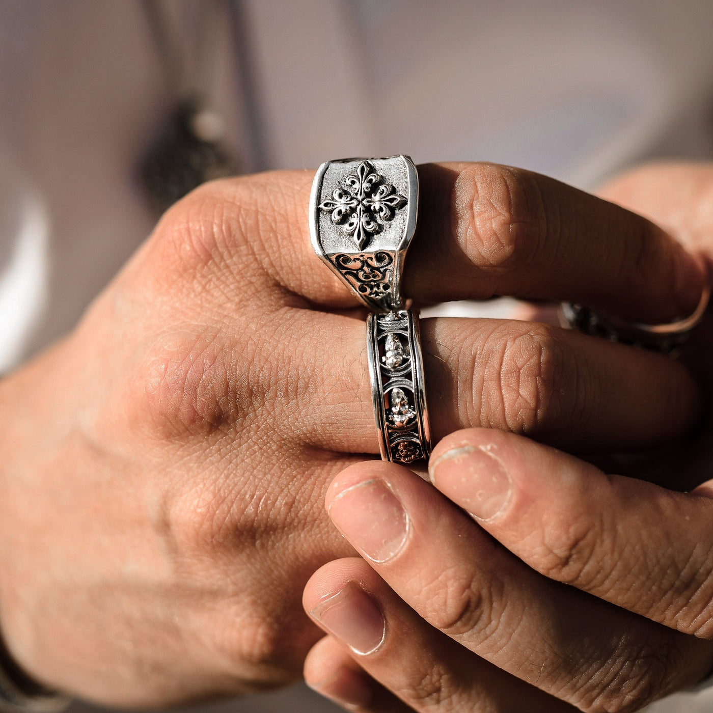 Quadrifoglio - Girati Silver Rings for Men