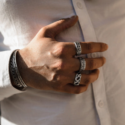 Mosaico - Girati Silver Rings for Men