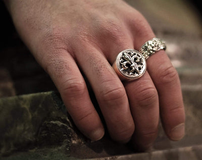 Fleur de Lis - Girati Silver Rings for Men