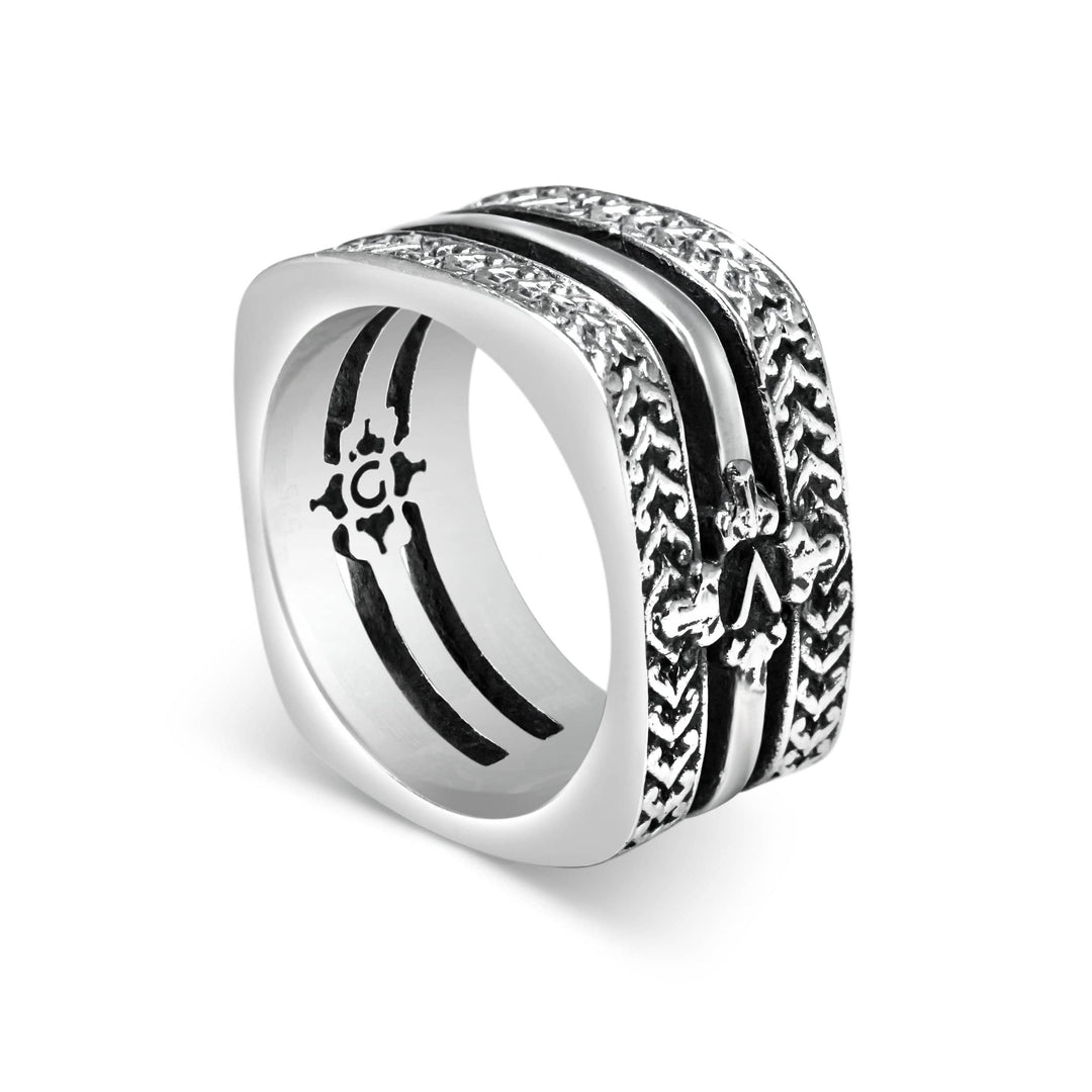 Quadrato - Girati Silver Rings for Men