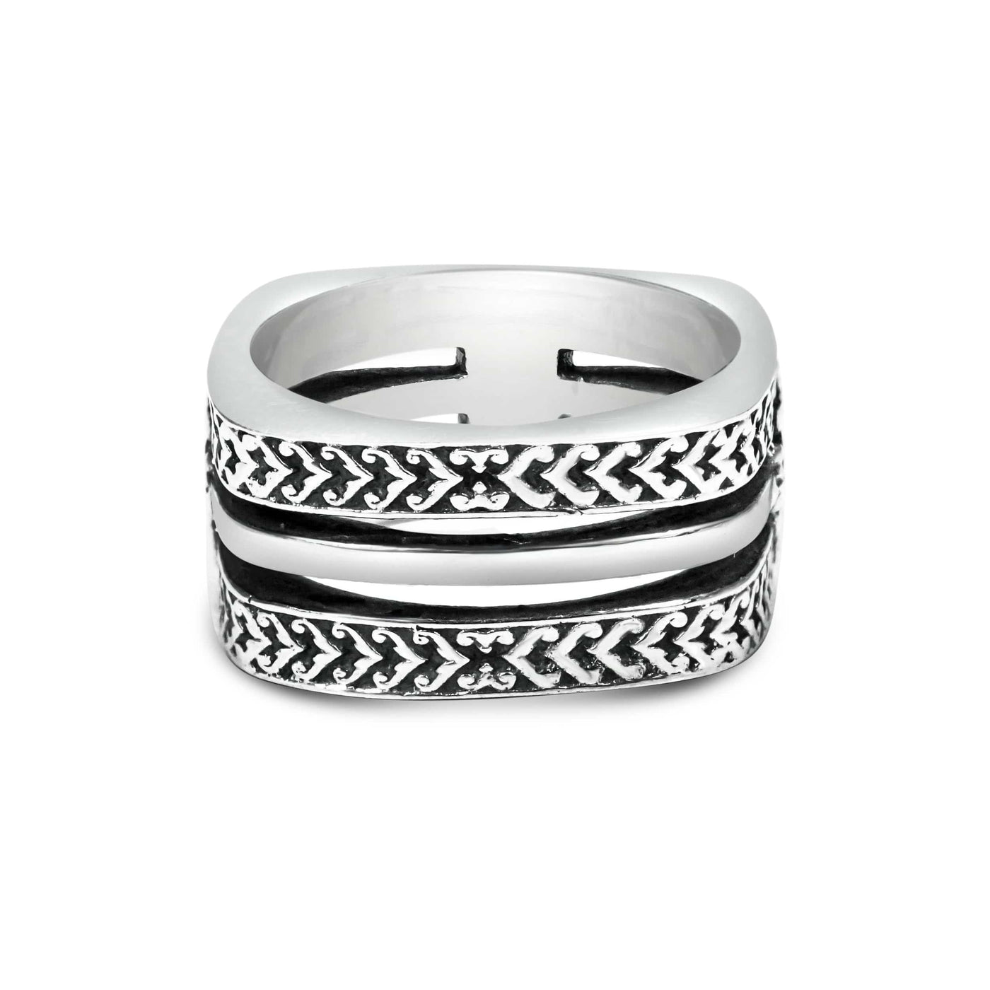 Quadrato - Girati Silver Rings for Men