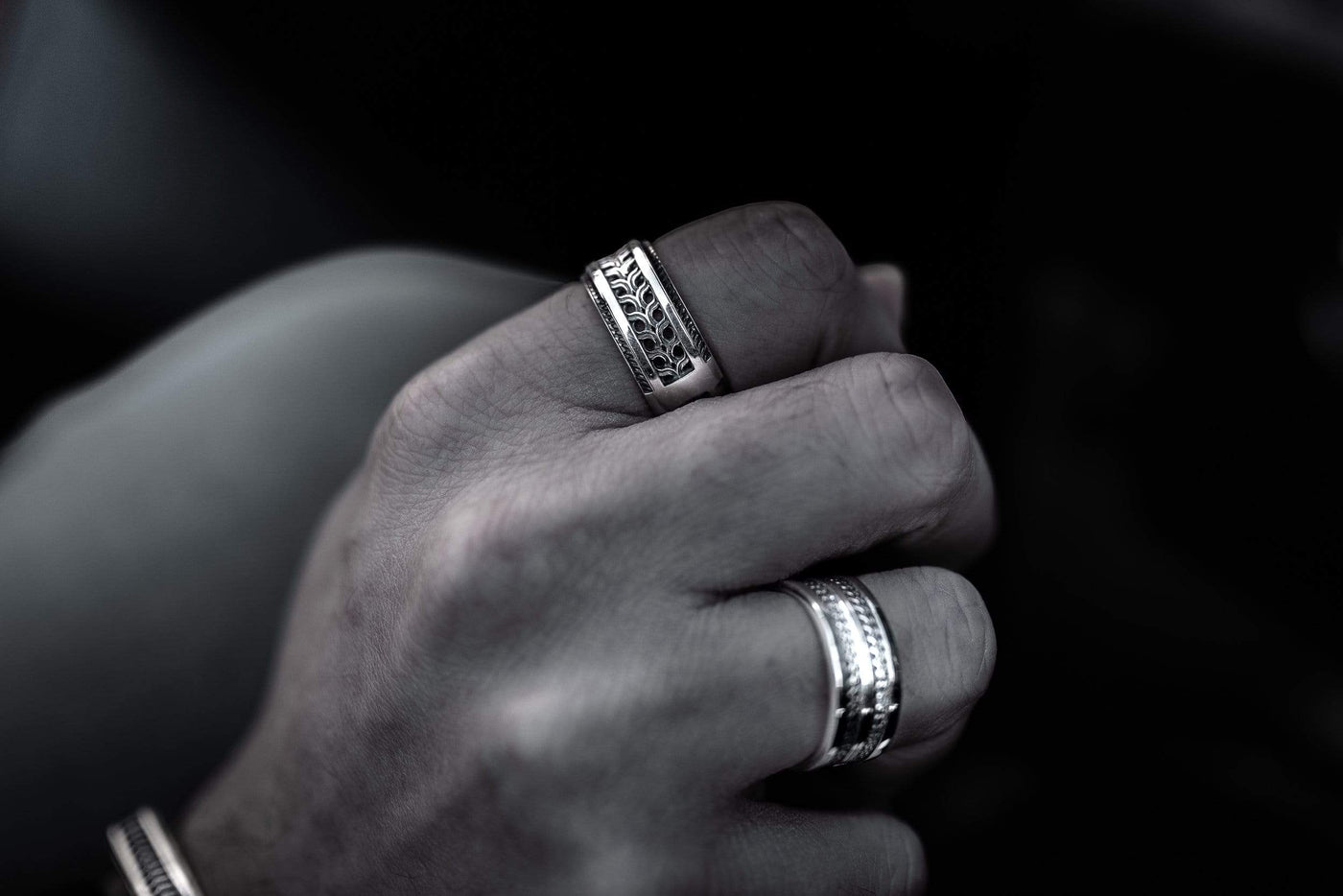 Striscia - Girati Silver Rings for Men