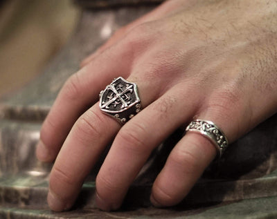 Templar Shield - Girati Silver Rings for Men