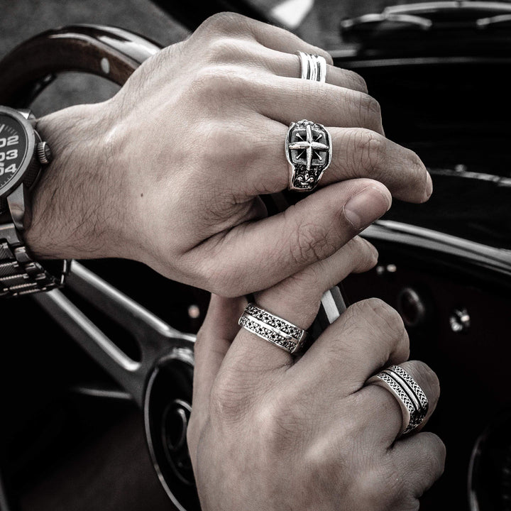 Quadrato - Girati Silver Rings for Men
