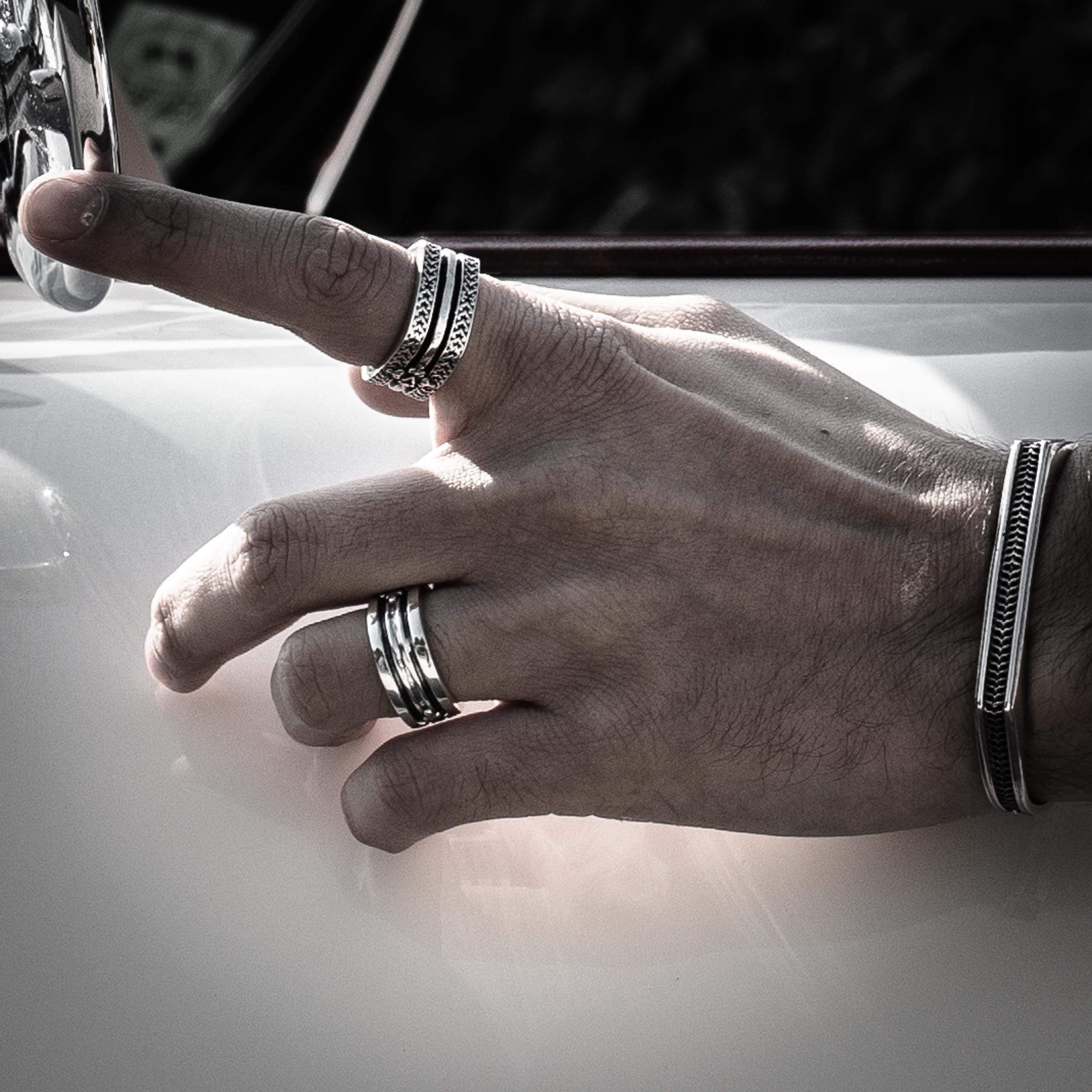 Quadrato - Girati Silver Rings for Men