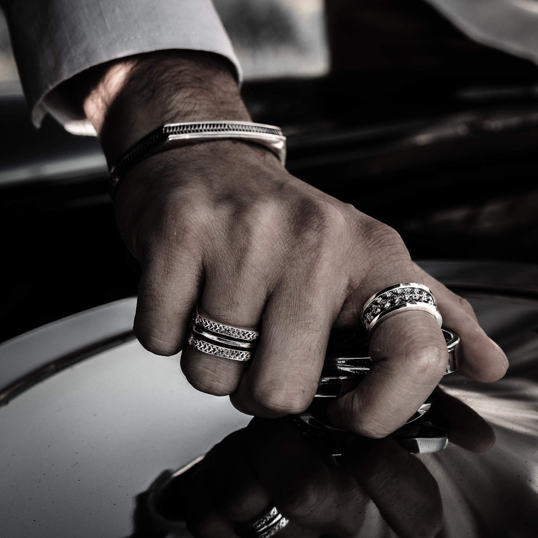 Quadrato - Girati Silver Rings for Men