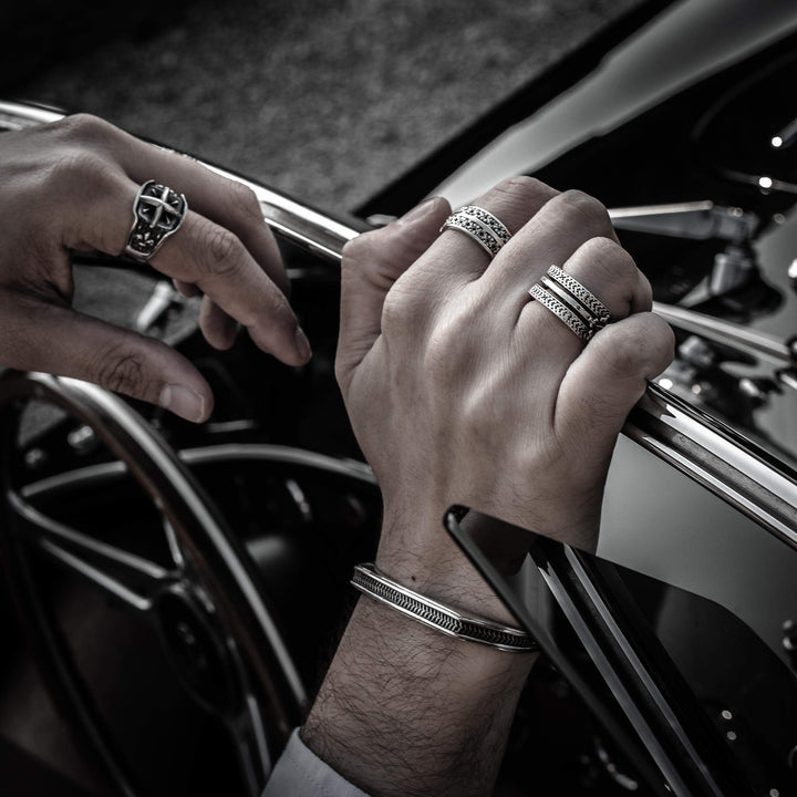Quadrato - Girati Silver Rings for Men