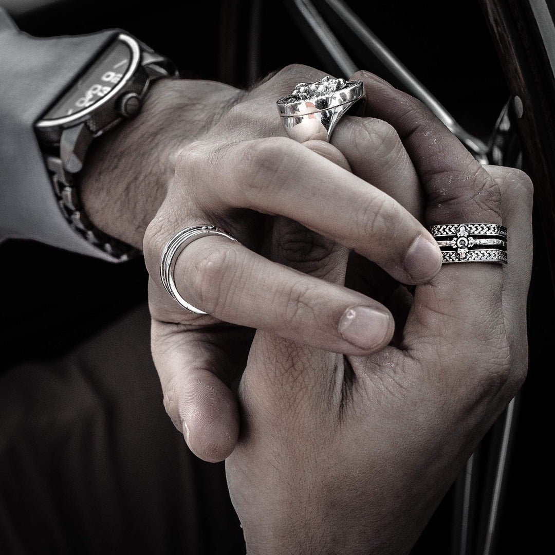 Quadrato - Girati Silver Rings for Men