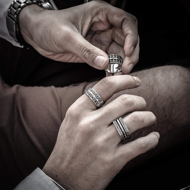 Quadrato - Girati Silver Rings for Men