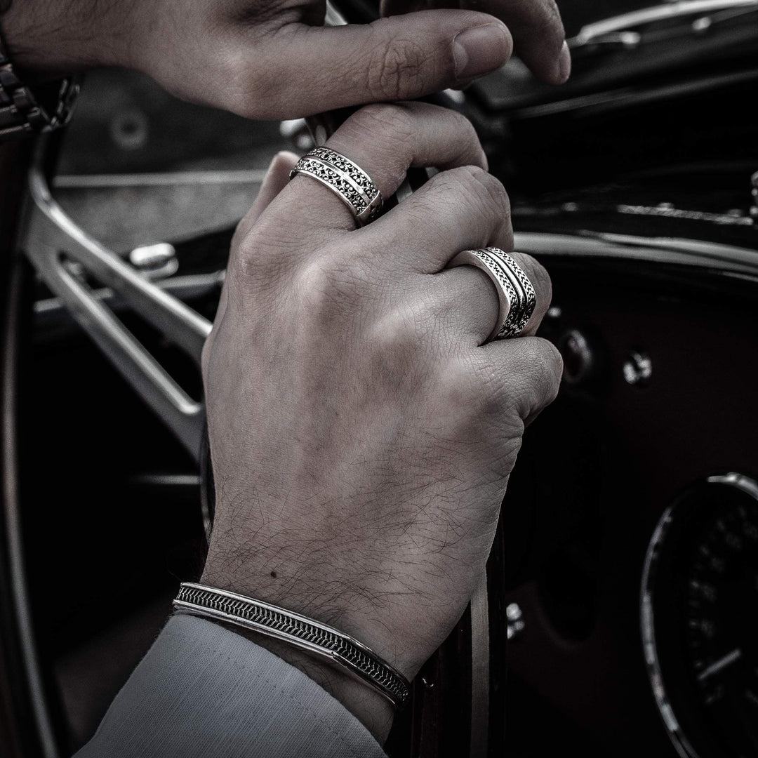 Quadrato - Girati Silver Rings for Men