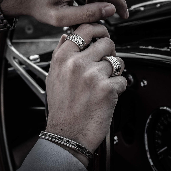 Quadrato - Girati Silver Rings for Men