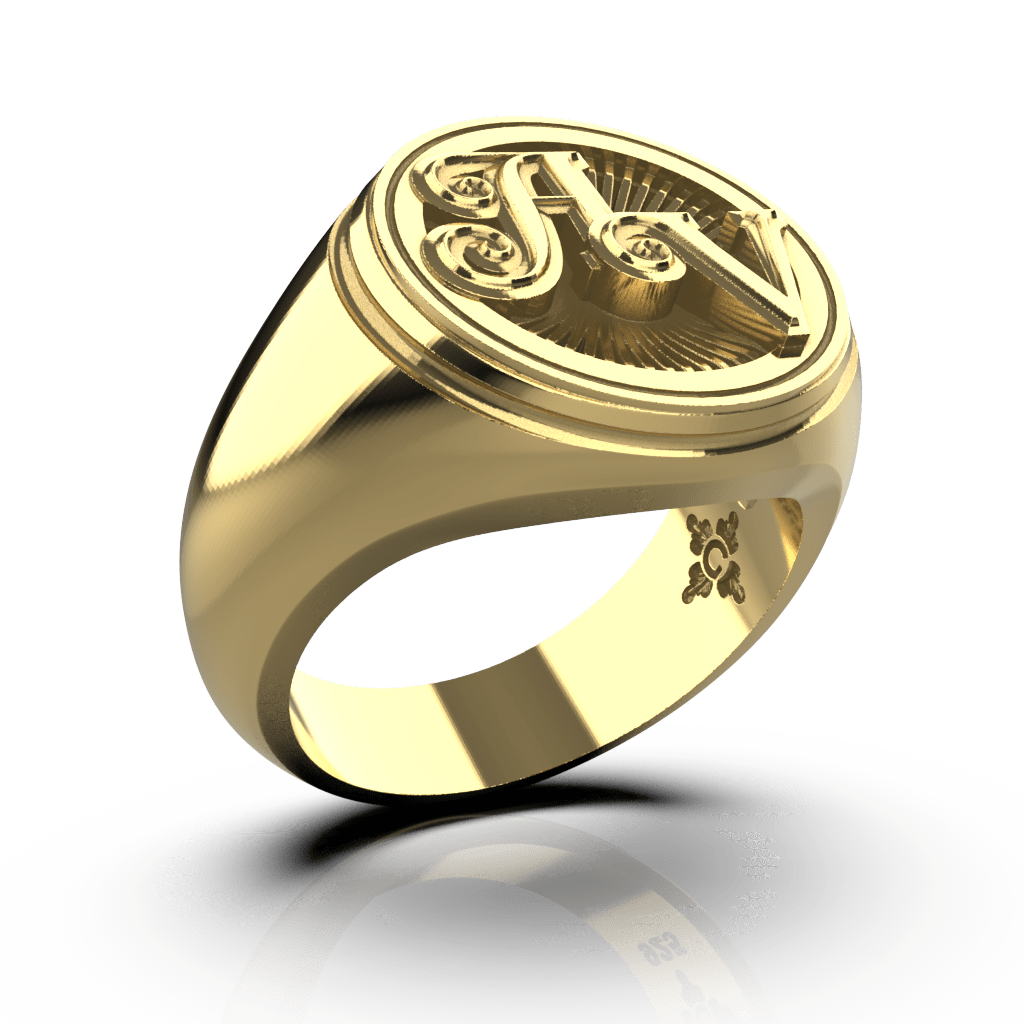 Medium Round Signet Ring - Custom - 14K Gold - Girati Silver Rings for Men
