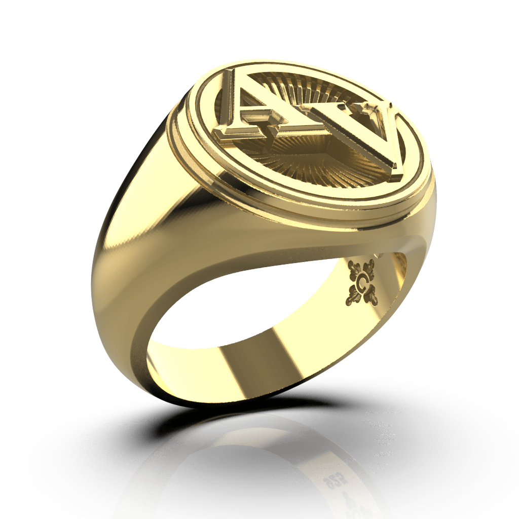 Medium Round Signet Ring - Custom - 14K Gold - Girati Silver Rings for Men