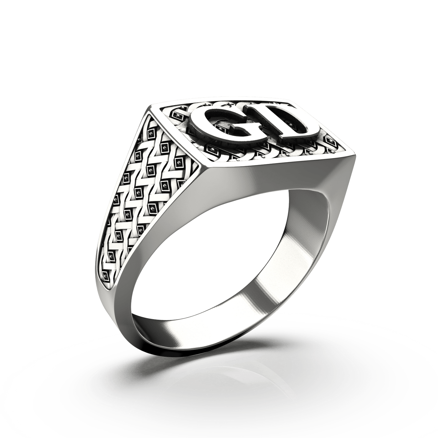 2 letter initial rings silver discount