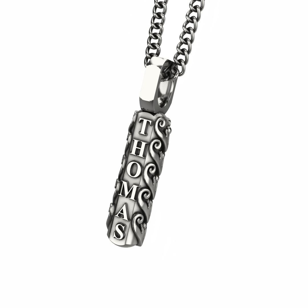 Arrow Necklace - Custom Text or Name - Sterling Silver - Girati Silver Rings for Men