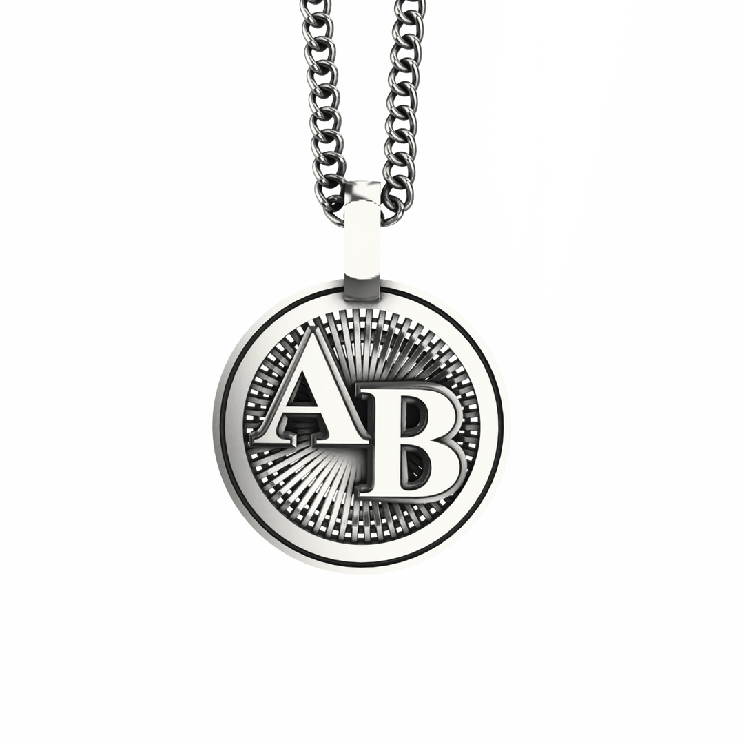 Simple Round Necklace - Custom - Sterling Silver - Girati Silver Rings for Men