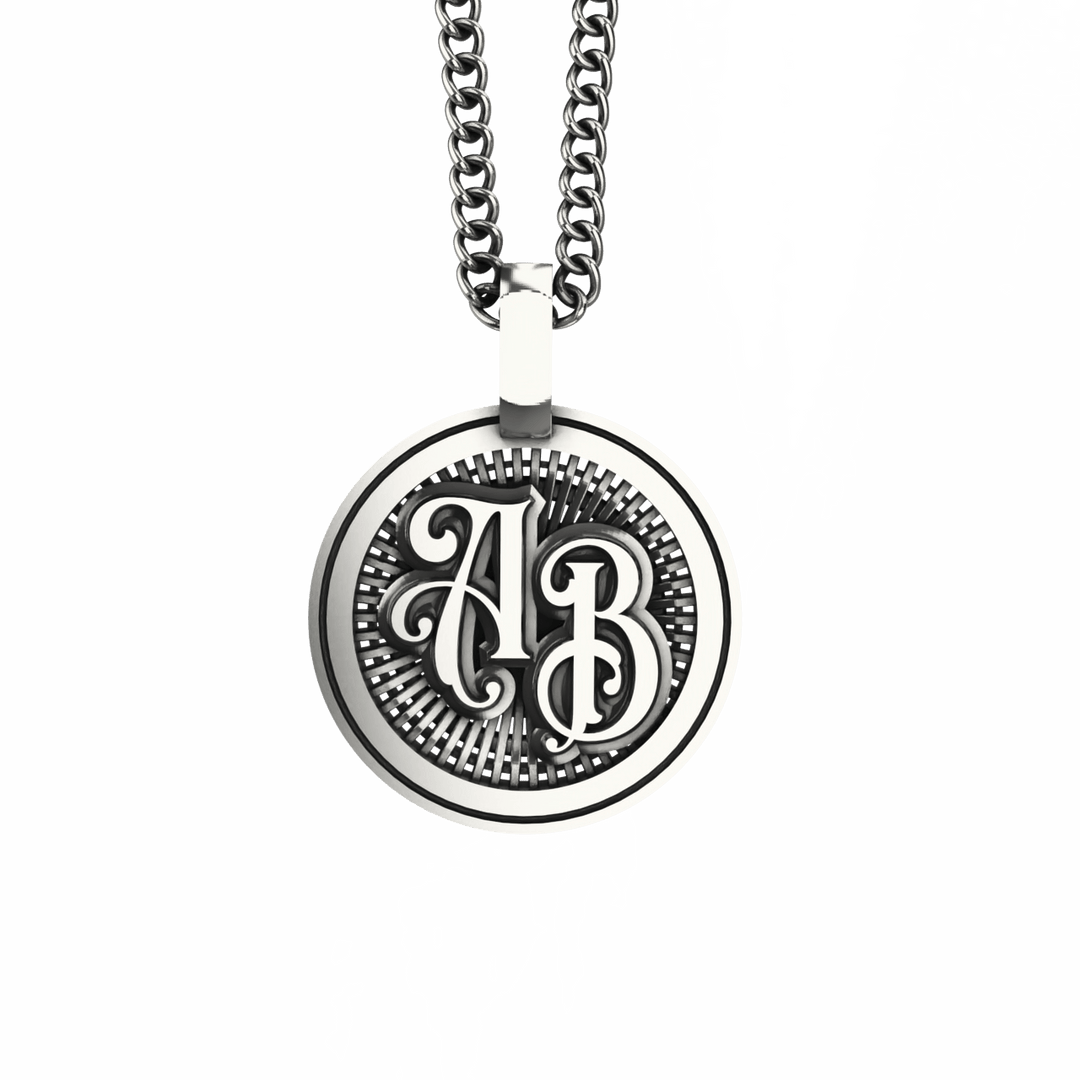 Simple Round Necklace - Custom - Sterling Silver - Girati Silver Rings for Men