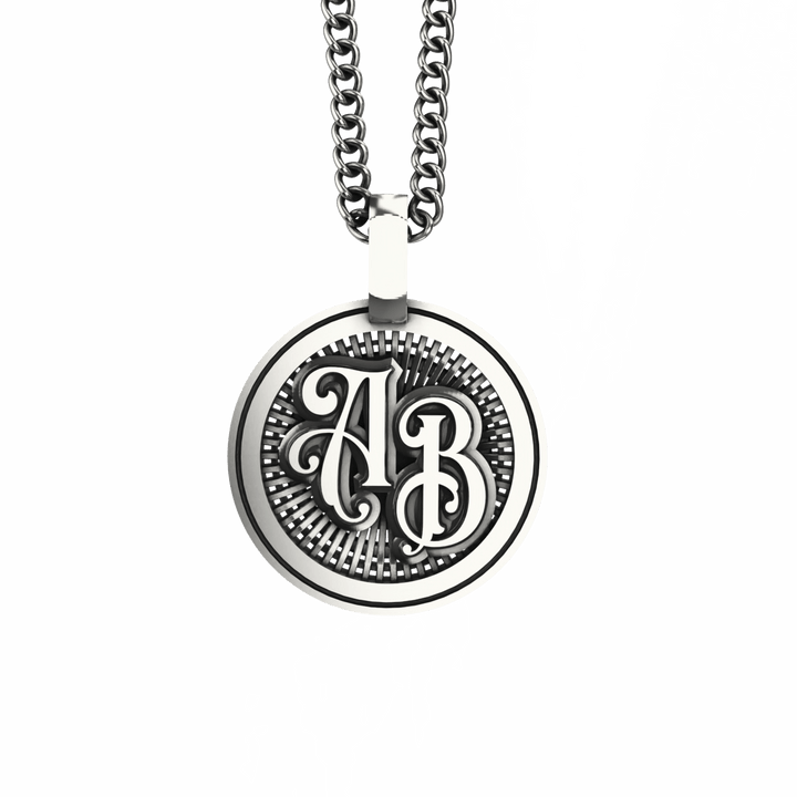 Simple Round Necklace - Custom - Sterling Silver - Girati Silver Rings for Men